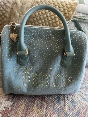 Juicy Couture Mini Satchel Handbag in Sage Green and sparkles